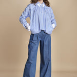 pantalone in denim con pinces KATHERINE MJD217_ATEX45 J0051 BLUE DENIM jejia