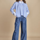 pantalone in denim con pinces KATHERINE MJD217_ATEX45 J0051 BLUE DENIM jejia