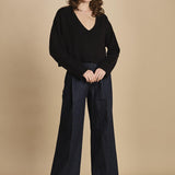Maglia over scolloV D230738A NERO milaura