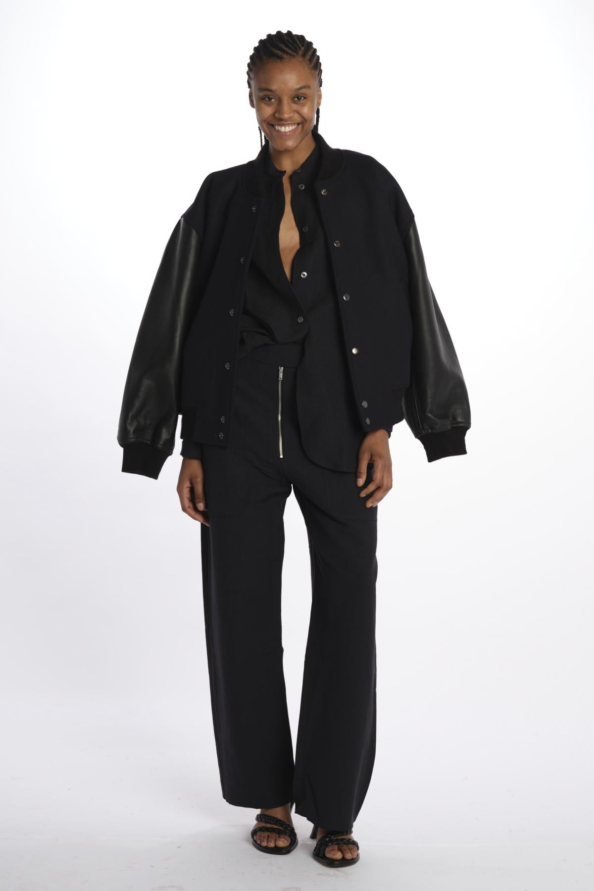 Pantalone lungo con zip PRAVIN1572 DARKESTNAVY studio nicholson
