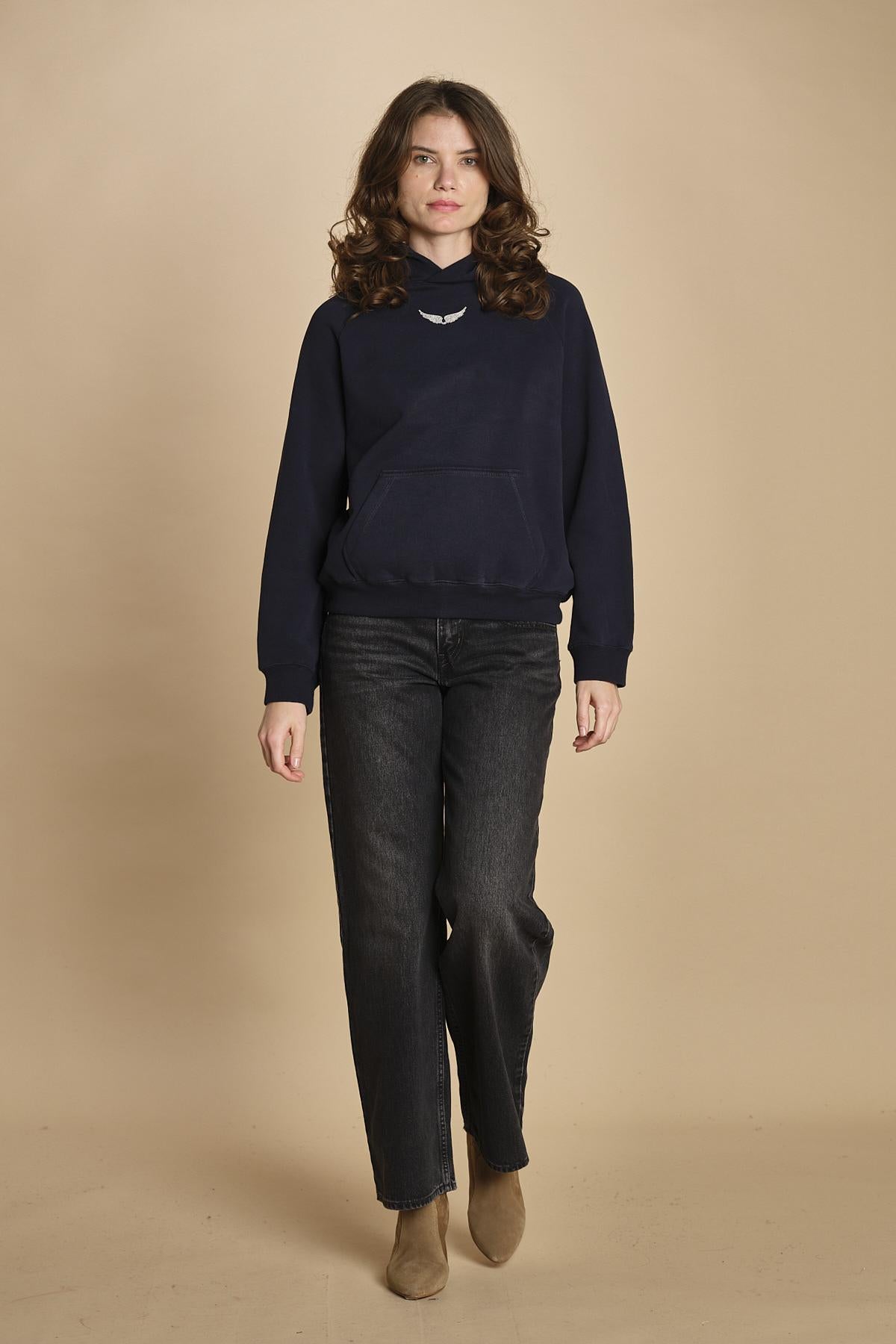 felpa con cappuccio e strass. JWSS01667 ENCRE 404 zadig & voltaire
