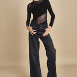 body manica lunga con banda obliqua STARSTRUCK BLACK undress code