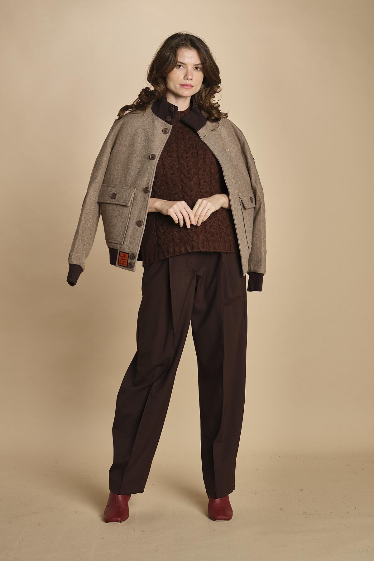 gilet trecce D230514A MORO milaura