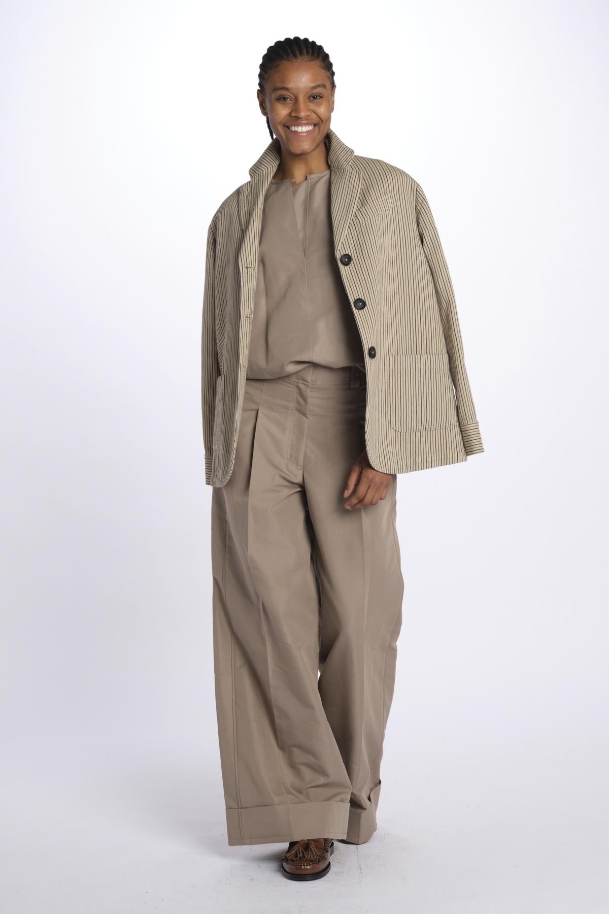 Pantalone HIGH WAIST pences con risvolto 51279LCO STONEGREY phillip lim