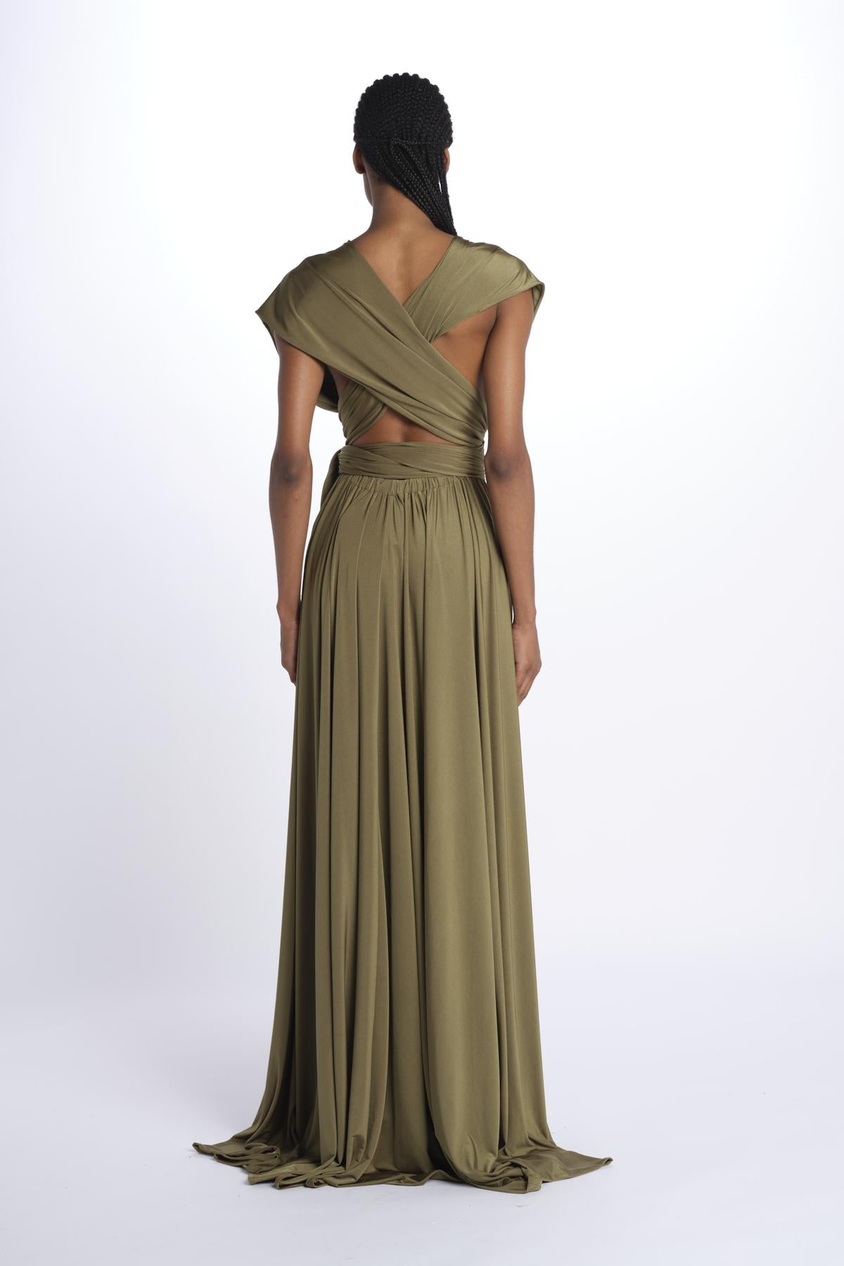 ALLUIM DRESS abito lungo ALLIUM OLIVE nash