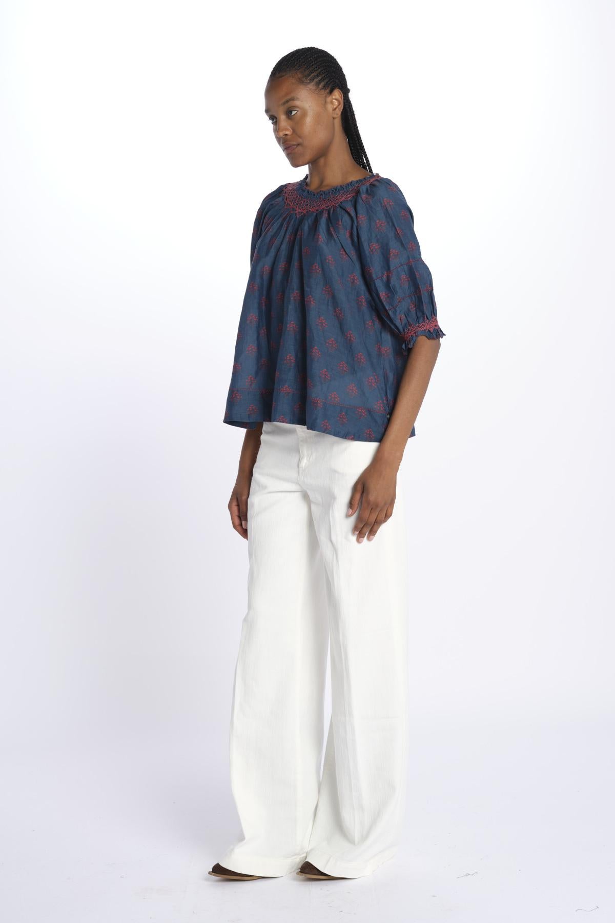 Camicia LINDI stampata punto smole 6499269 INDIGO m.a.b.e.