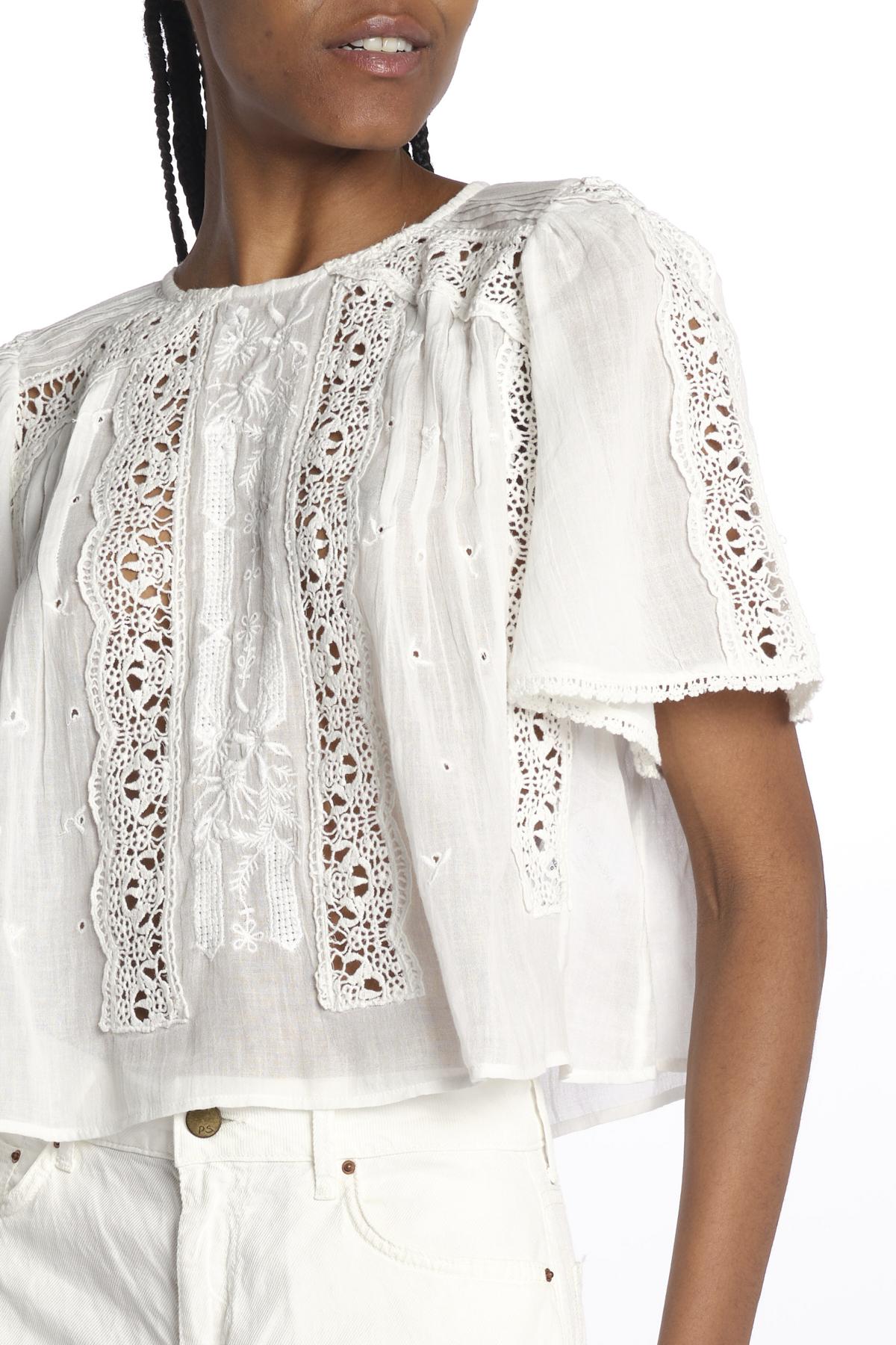 INGRID camicia cropped ricamo B0383 OFF W louise misha