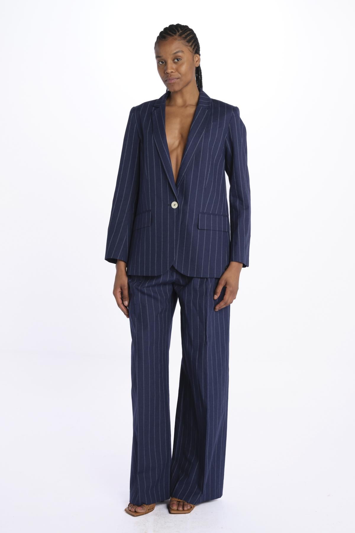 Blazer BRUNAgessato 1 bottone 14V005LI020 NAVY ines de la fressange