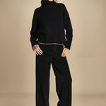 pantalone dritto in fustagno OLIMPIA BLACK true avenue