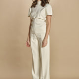 top manica corta con collo alto 31101-313 LATTE 02 federica tosi