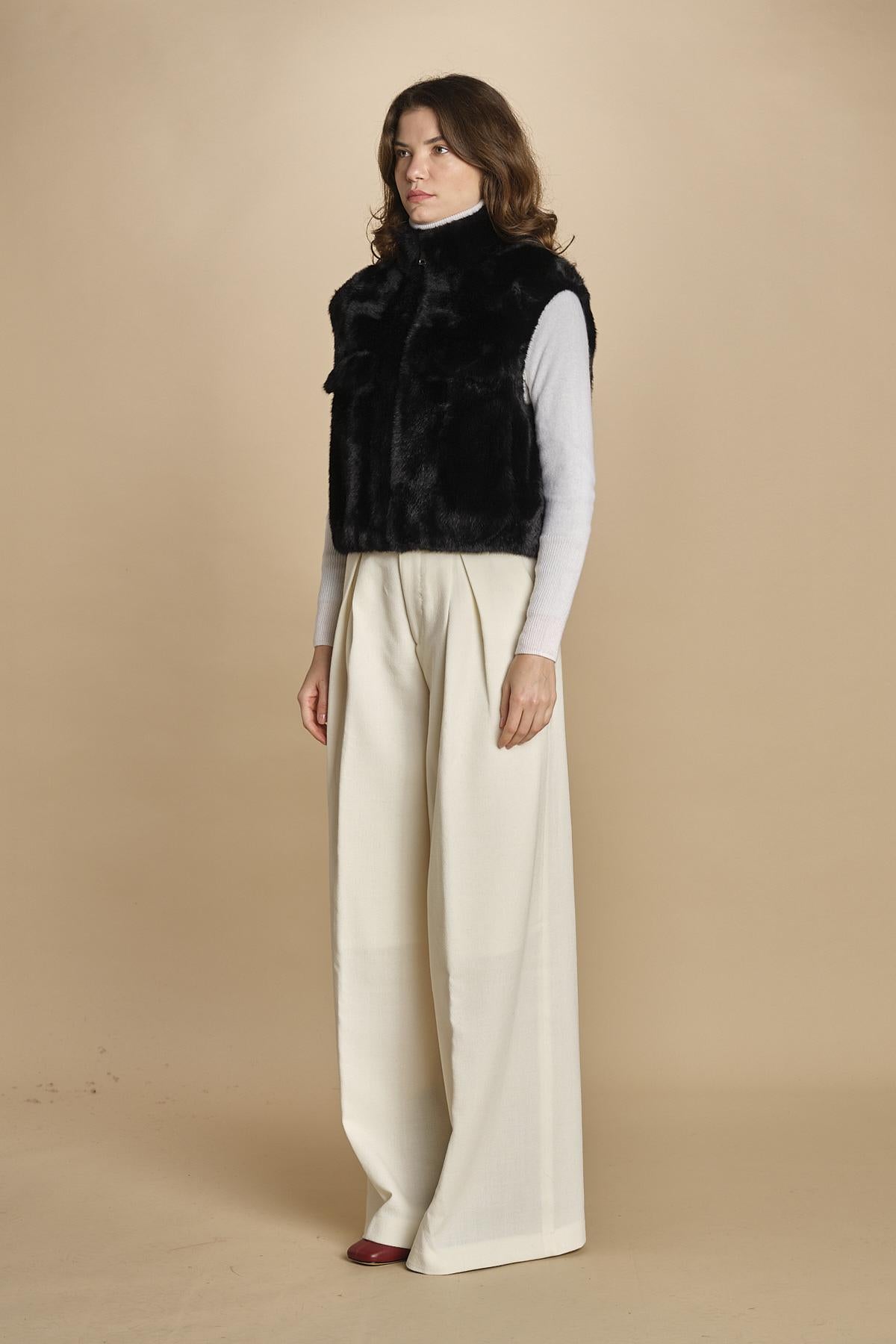 gilet in ecofur. GABI NOIR giovanni paris