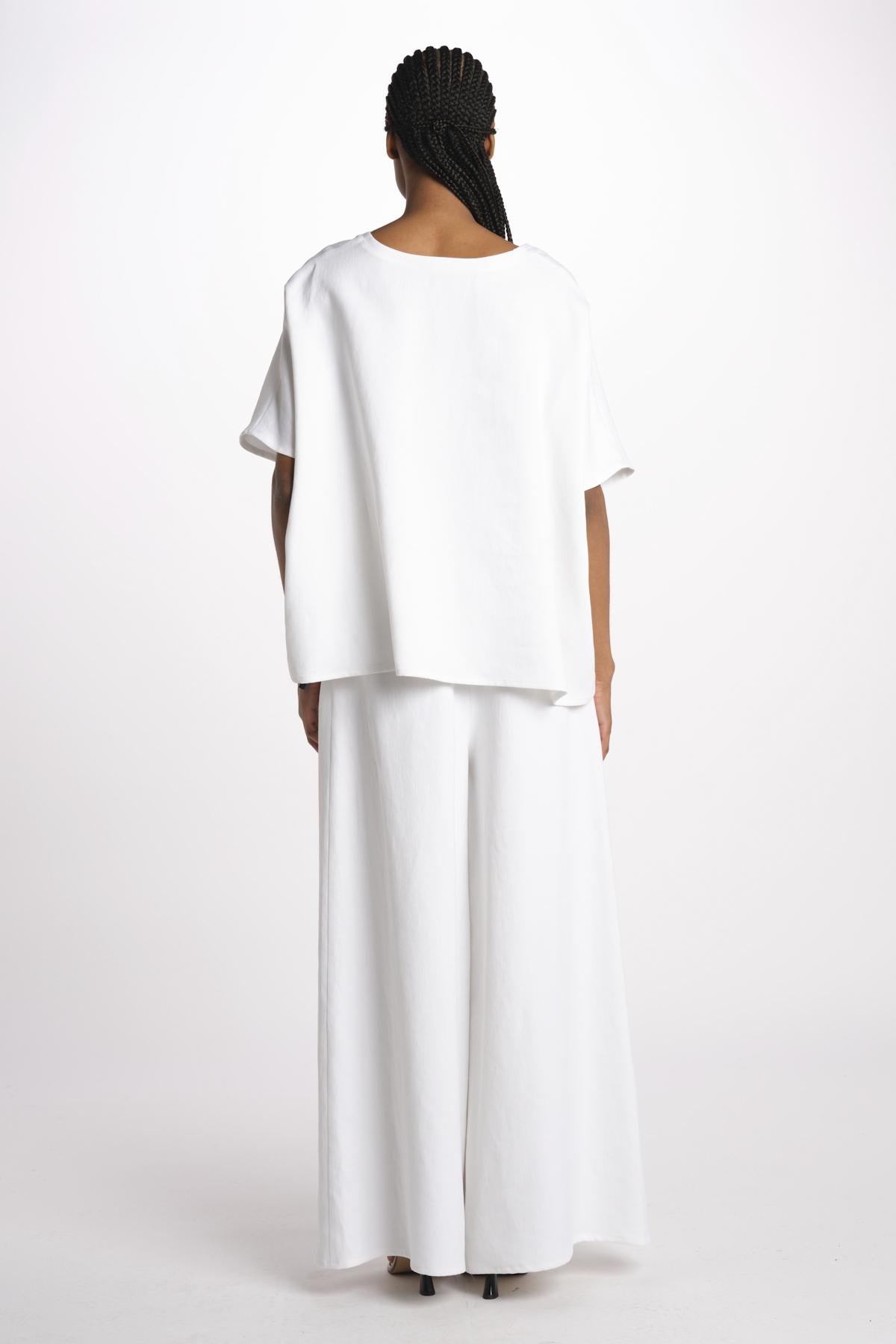 1359 t-shirt lino enzimato 1359 WHITE dusan