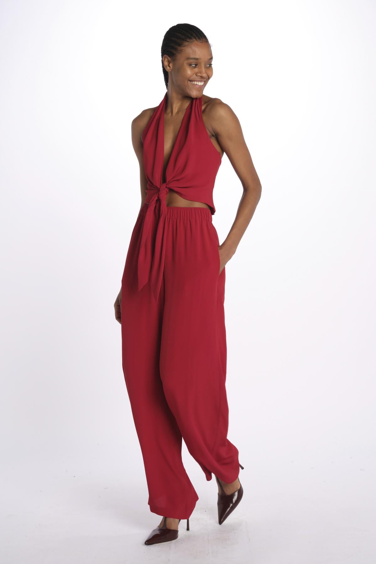 Pantalone con elastico 40805-412 LAMPONE federica tosi
