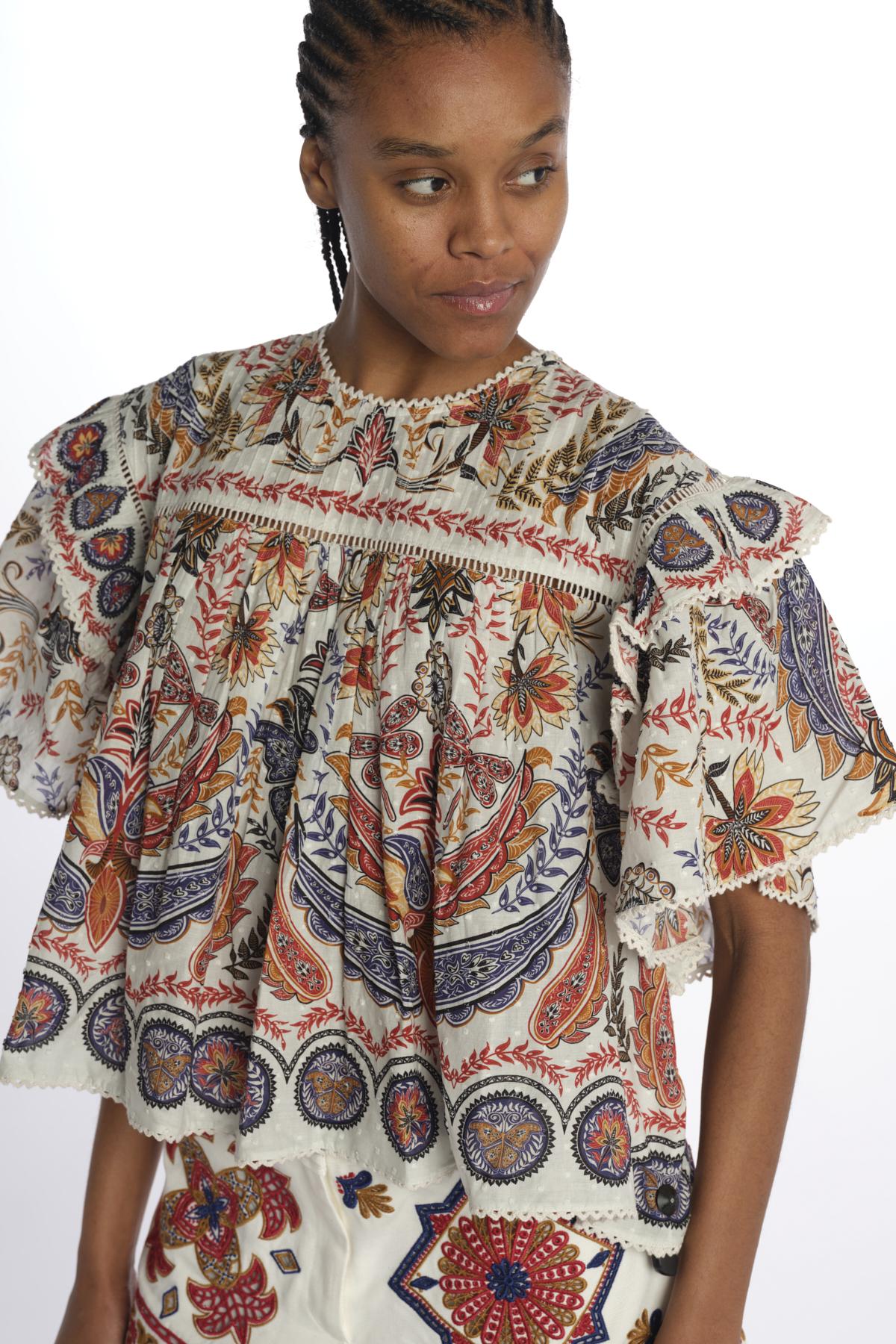 Camicia BOHO GLAM stampa fiore 344858 OFFWHITE farm rio