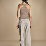 pantalone in velluto cropped ZELDA PEARL GREY true avenue