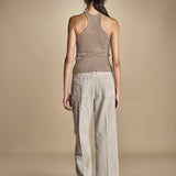 pantalone in velluto cropped ZELDA PEARL GREY true avenue