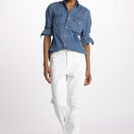 Denim LINDY combo stretto cropped LINDY WHITE true avenue