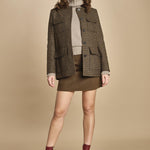 giacca a quadretti girocollo con quattro tasche. ENGEL 4HVA64-V02722 KAKI vanessa bruno