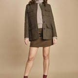 giacca a quadretti girocollo con quattro tasche. ENGEL 4HVA64-V02722 KAKI vanessa bruno