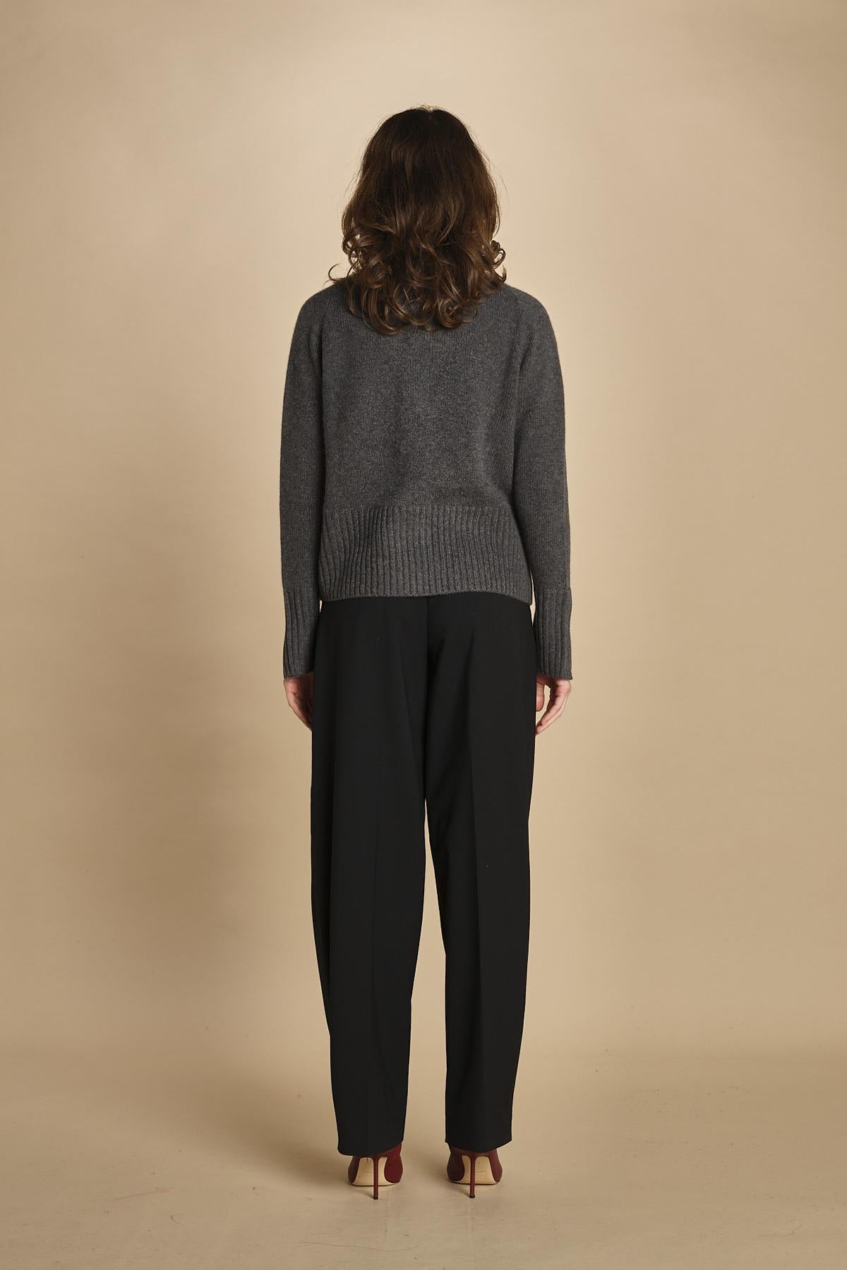 cardigan tre bottoni MIL4A24 25024 GRIGIO SCURO milaura