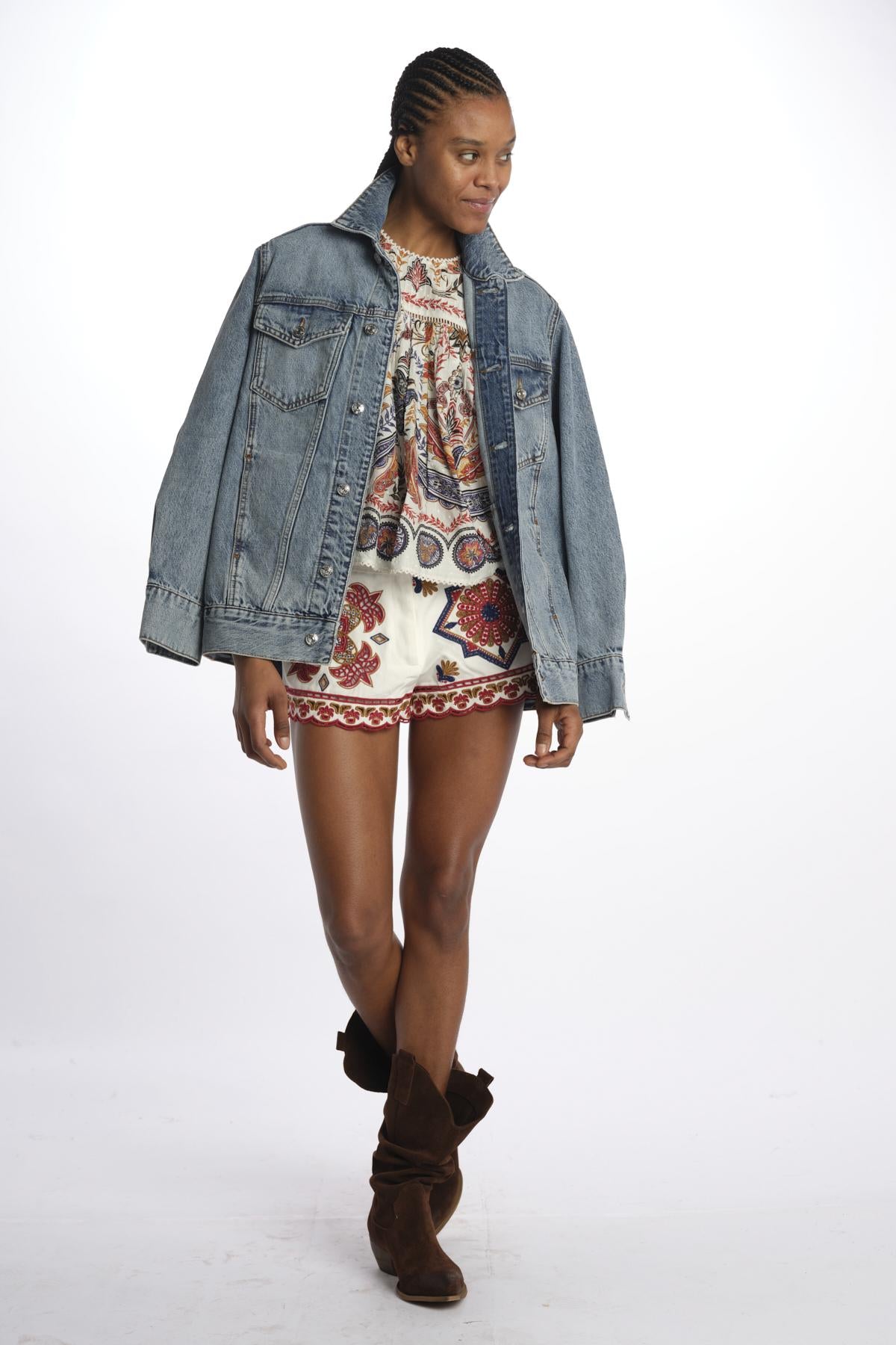 Camicia BOHO GLAM stampa fiore 344858 OFFWHITE farm rio