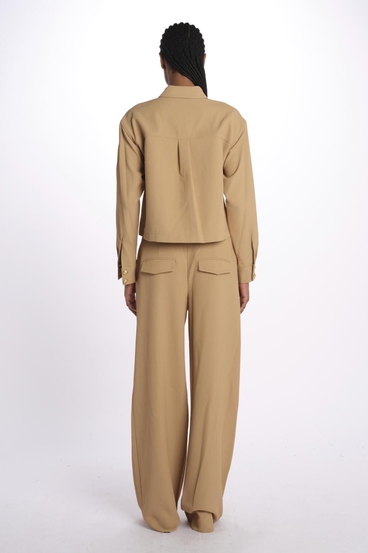 Camicia COLVIN bottoni oro CP3241142 KHAKI veronica beard