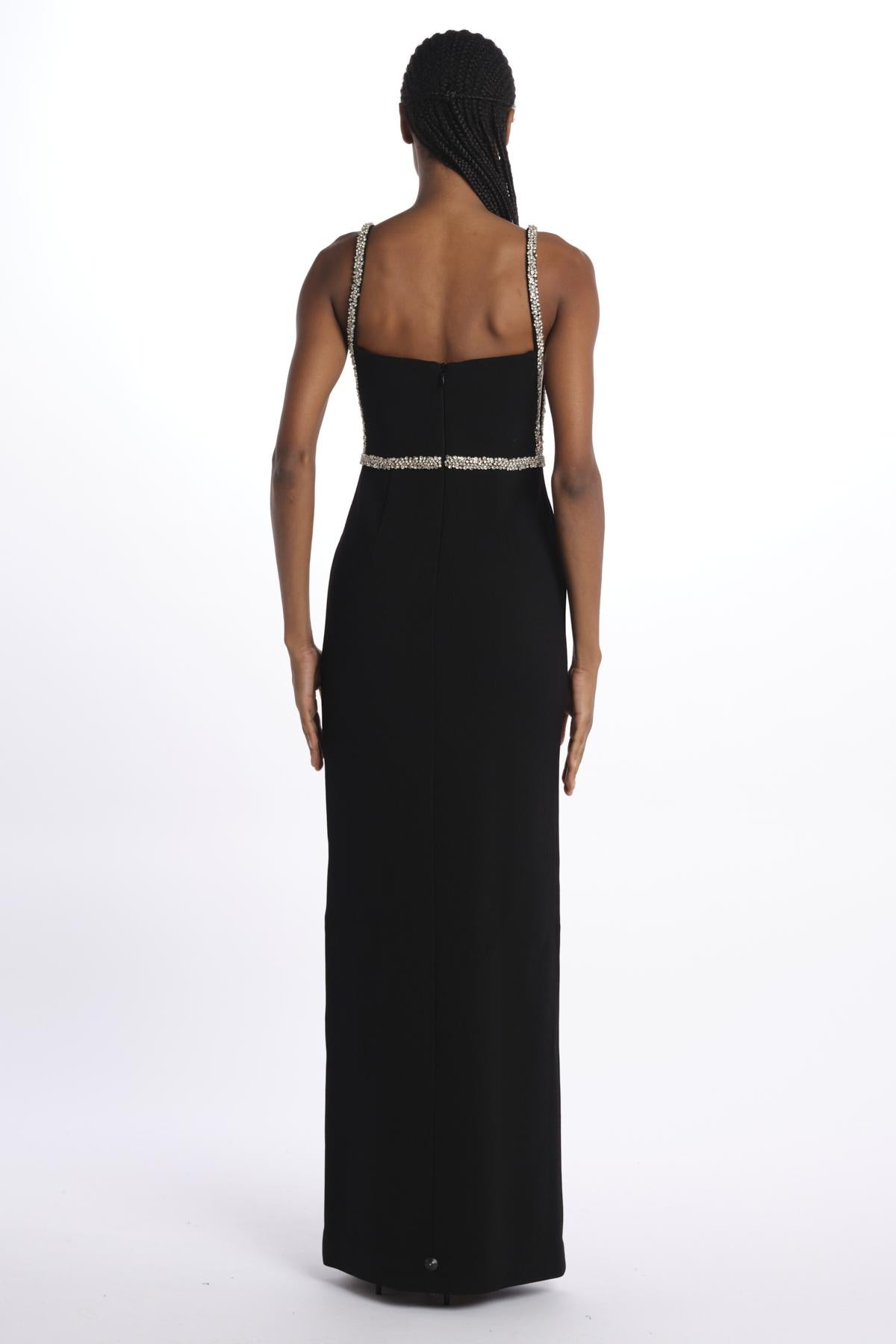RINA SPLIT GOWN BLACK rebecca vallance