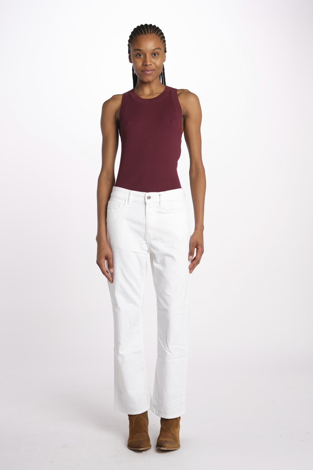 Denim LINDY combo stretto cropped LINDY WHITE true avenue