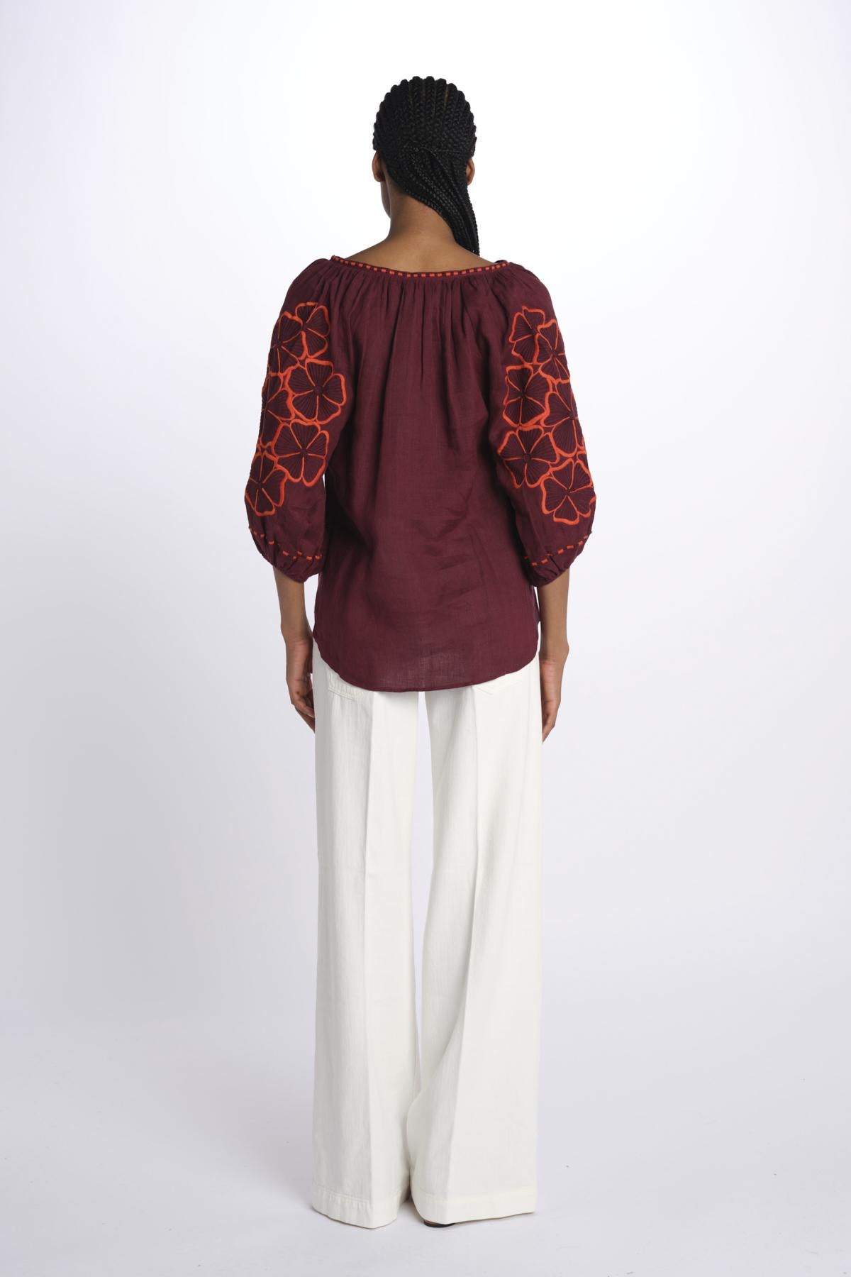 benaras soleil BE24912BURGUNDY ORANGE
