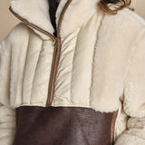 piumino parka in ecopelliccia COLEMAN BEIGE mes demoiselles