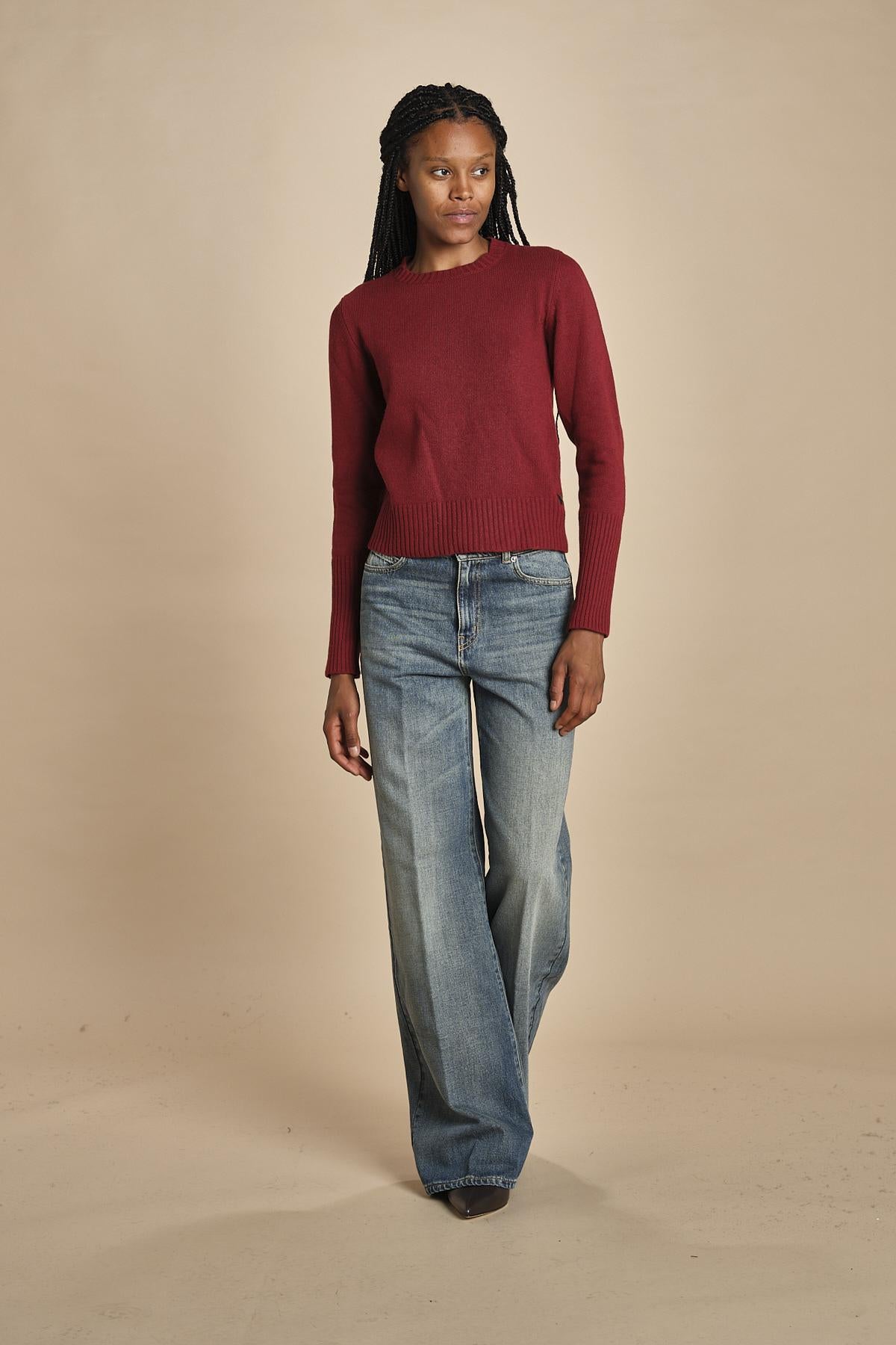 d2501005 girocollo slim by milaura. d2501005 10868 BORDEAUX milaura