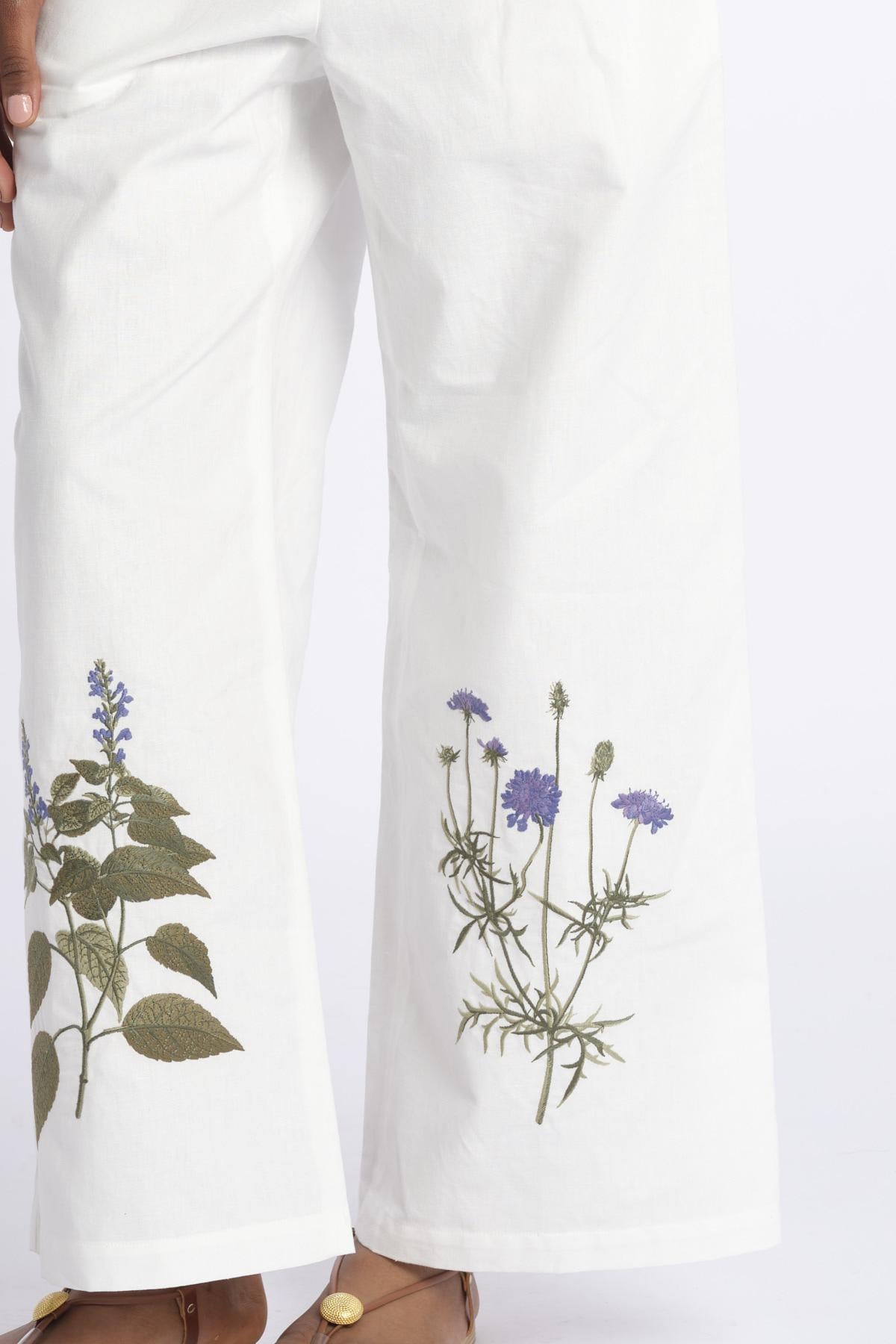 Pant VOLANTE ricamo fiore 2515131112600 001 weekend maxmara