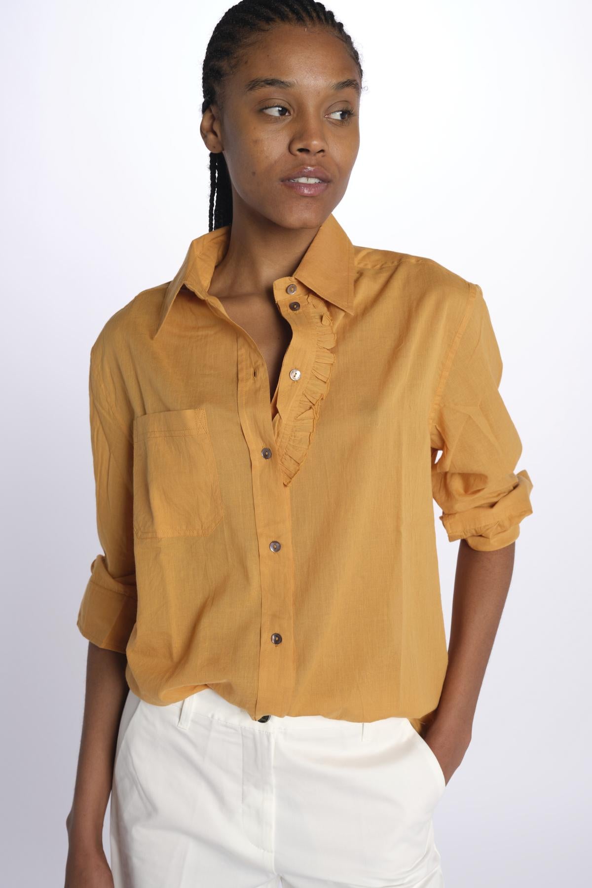 Camicia ANGELO con rouches ANGELO1TEE RUST antik batik