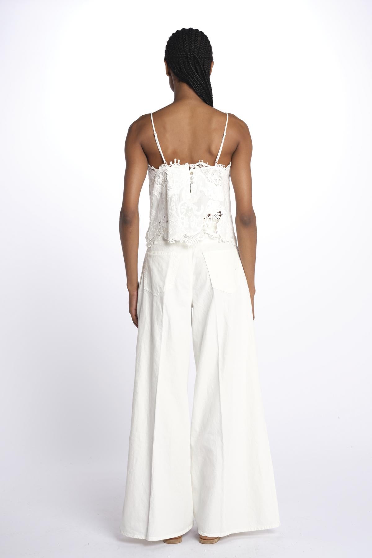 Top LACE spallina ricamato 337201 OFFWHITE farm rio