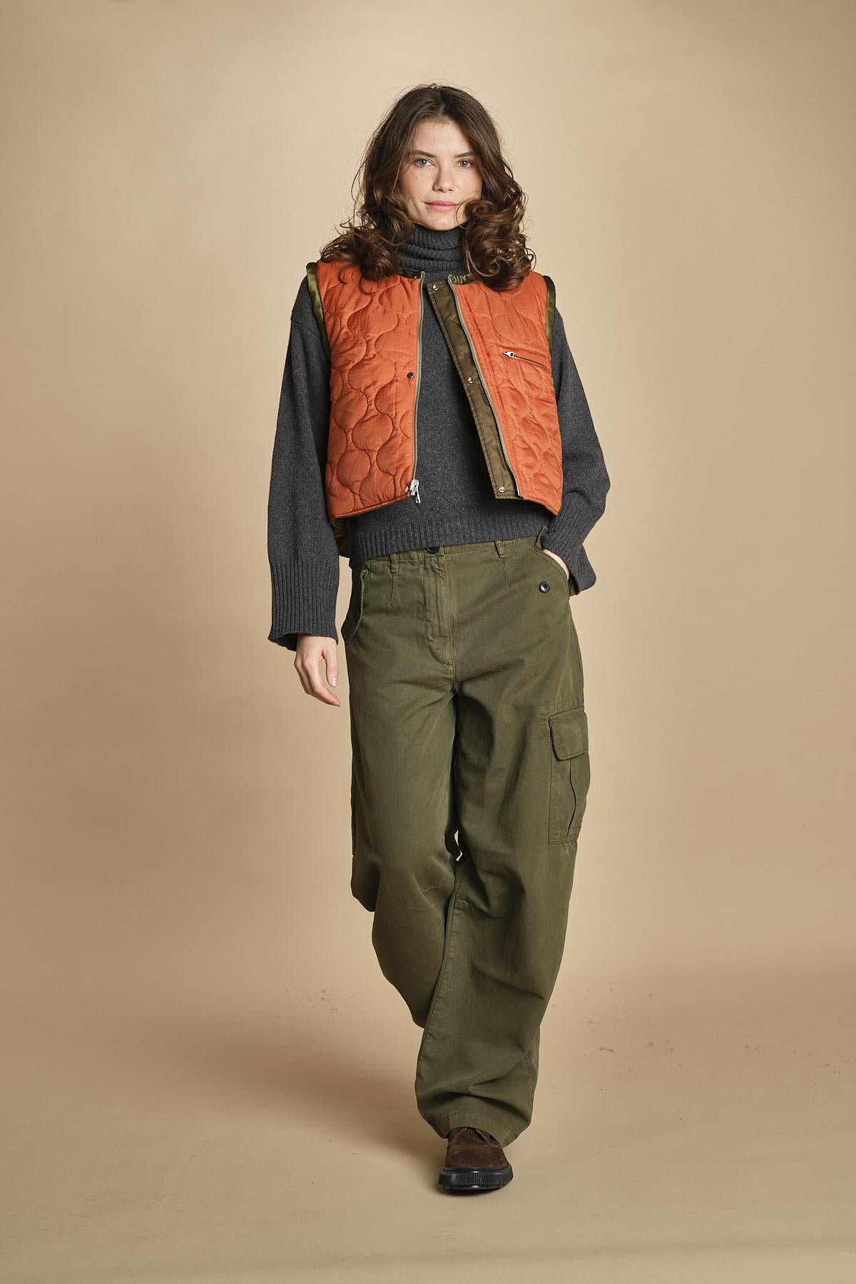 gilet reversibile in nylon e ecopelliccia JENSA CBA COMBO bellerose