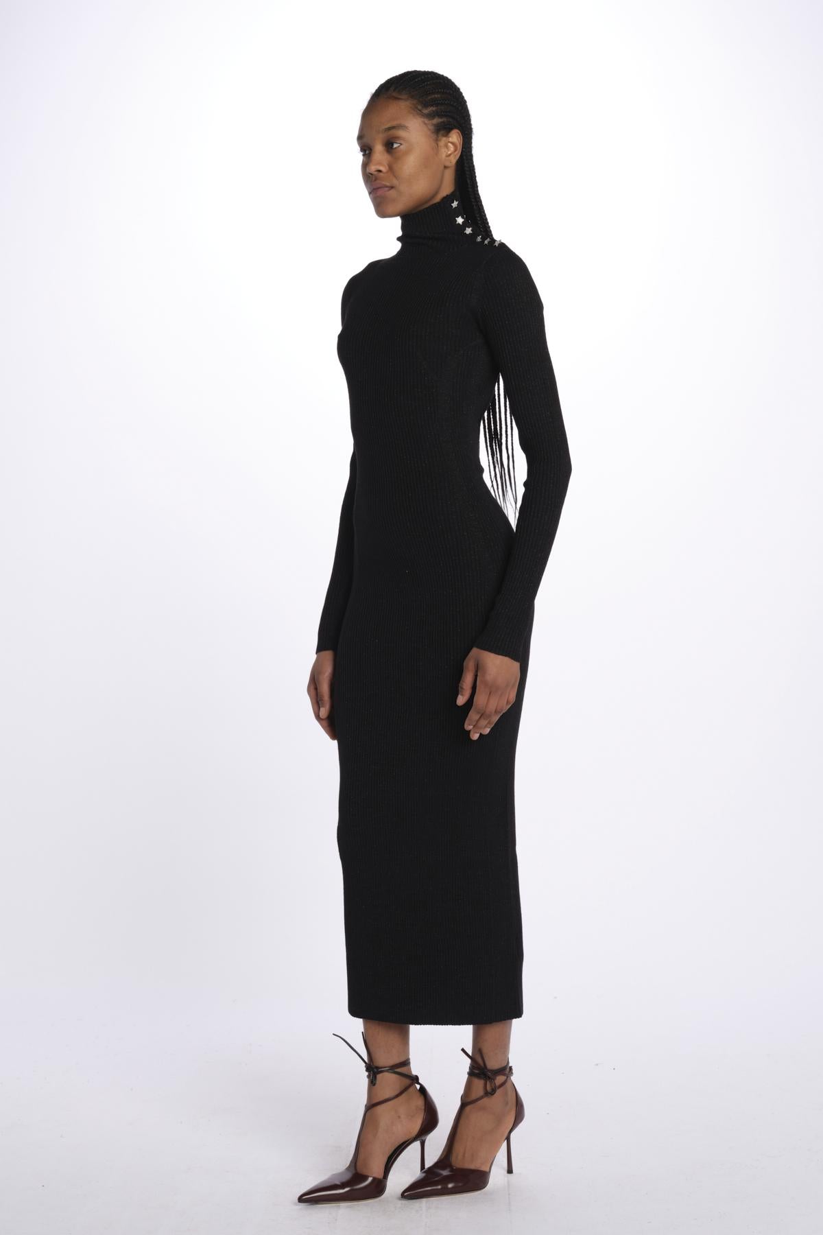 MIREILLE abito in maglia scollo schiena KWDR00179 NERO zadig & voltaire