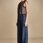 gilet in tessuto diagonale ricamato WILL GILET GREY antik batik
