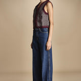 gilet in tessuto diagonale ricamato WILL GILET GREY antik batik