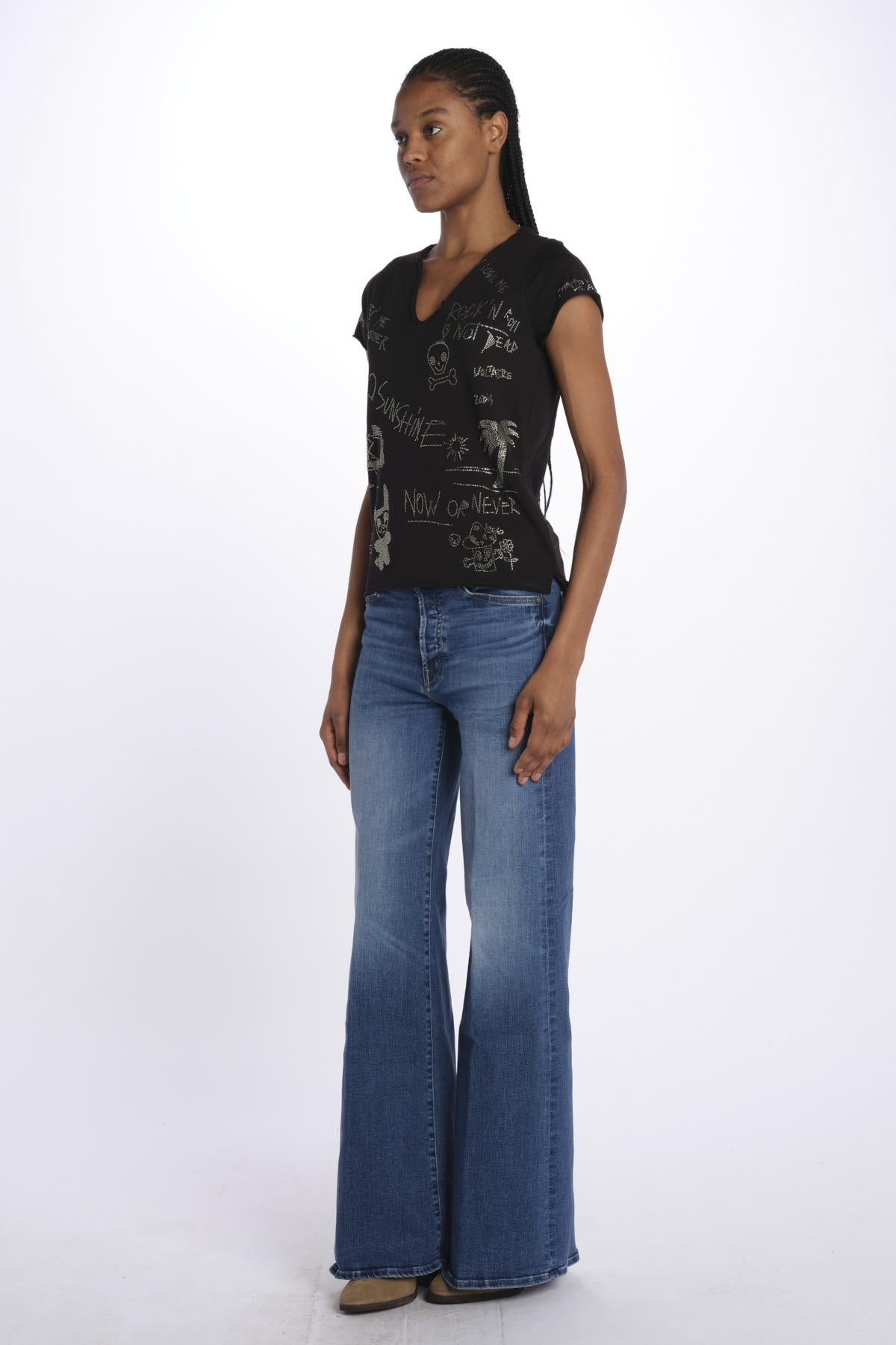 Tunisien ml cl multi strass JWTN02633 BLACK zadig & voltaire