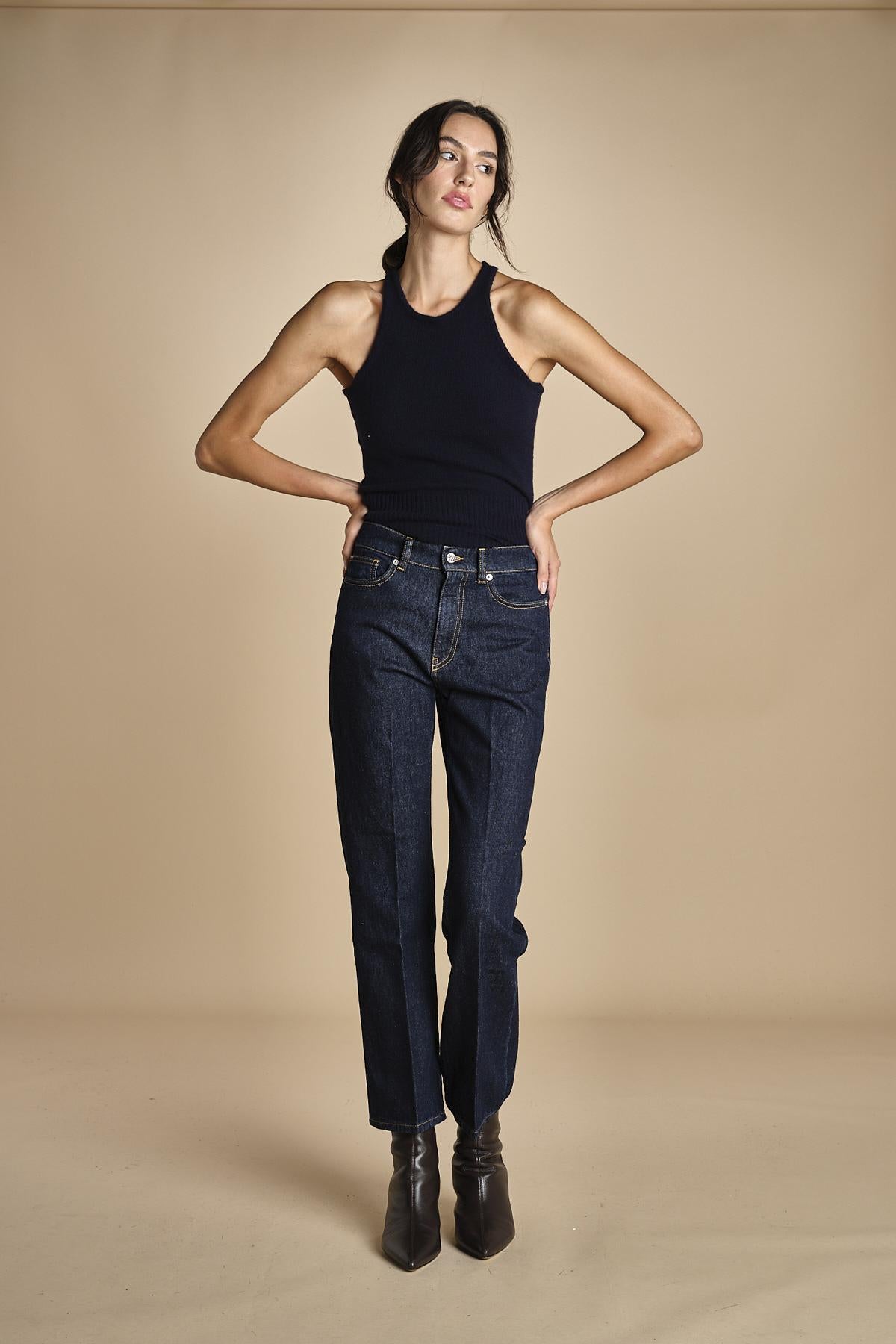 denim skinny cropped LINDY OPEN BLU true avenue