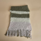 sciarpa in mohair a righe. STR MOSS.SEAF.GREY hinterveld