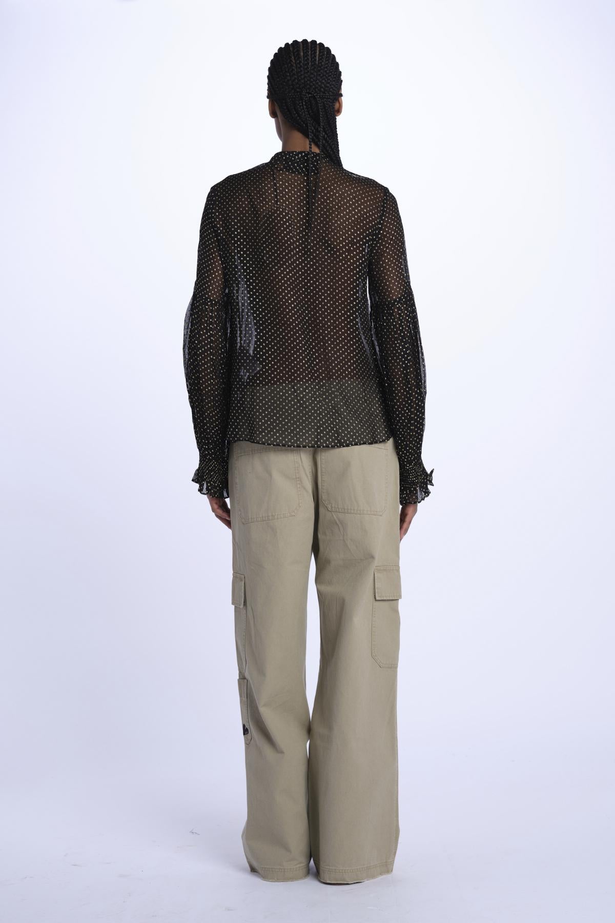 TANDY camicia nera a pois oro WWSH00582 NERO ORO zadig & voltaire