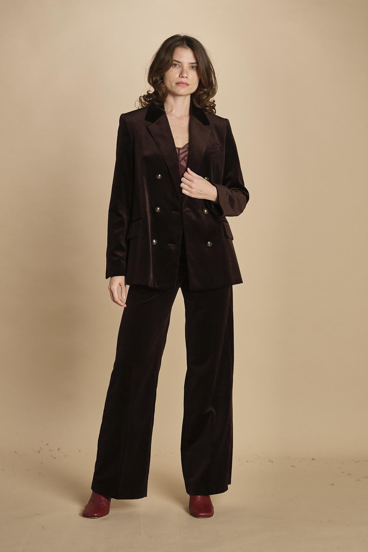 blazer doppiopetto. WWBL01943 DARK CHOCOLATE 213 zadig & voltaire