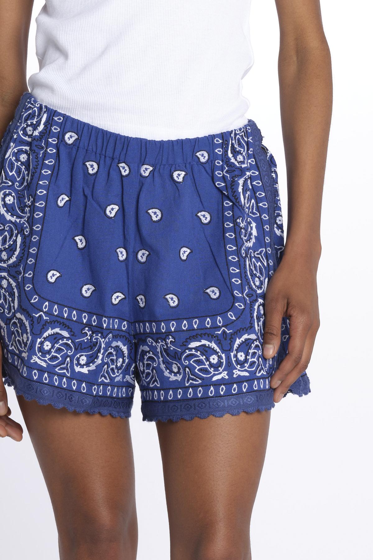 BANDADA SHORT con passamaneria BANDANA SHORT BLUE orsina