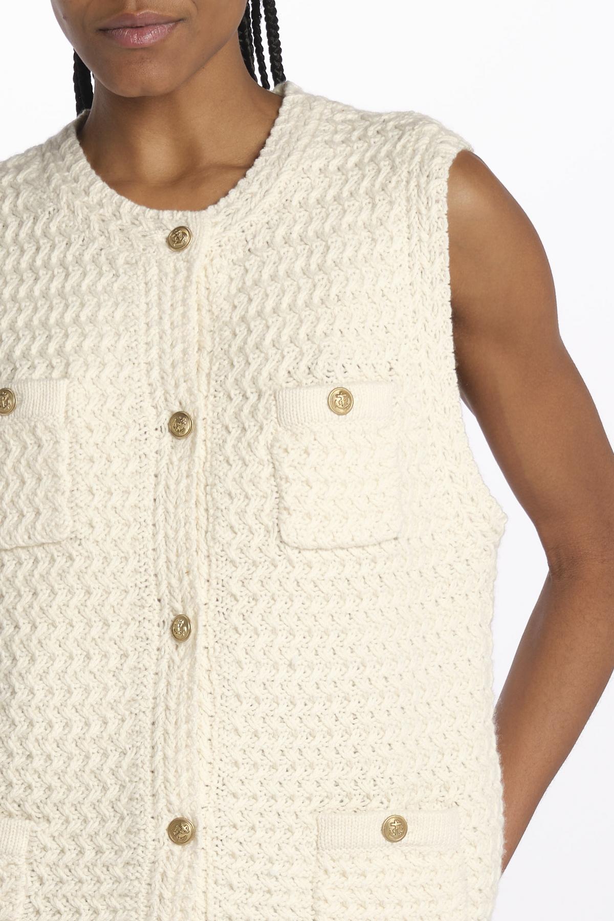 Gilet lungo uncinetto ELISABETH ECRU003 vanessa bruno