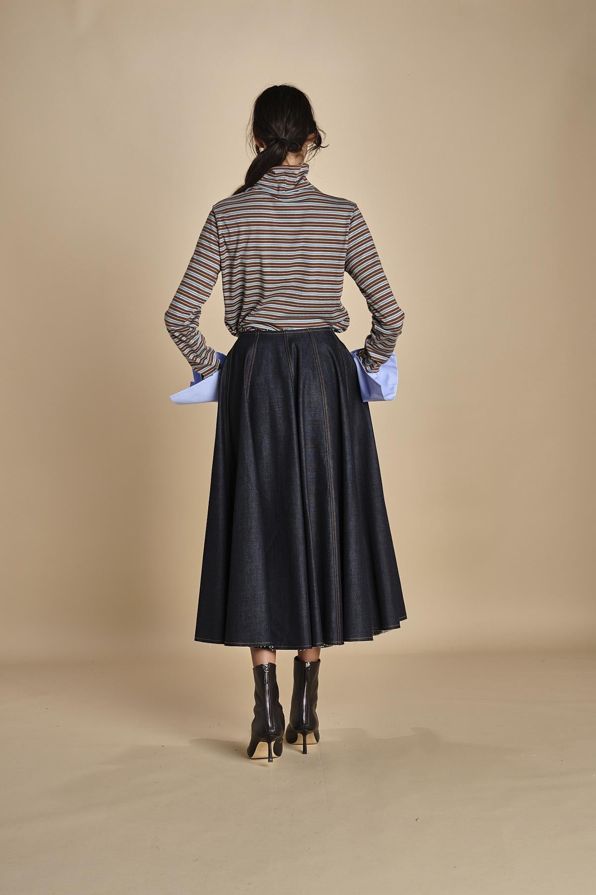gonna a ruota in denim SISSI MJD406_MR0710 BLUE JEANS WBK jejia