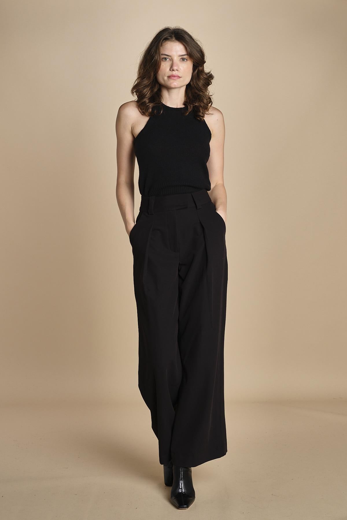 pantalone smoking PEONY ROSE IO1100X5121 BK999 ivy oak