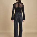 body manica lunga in jersey e tulle MY MUSE BLACK undress code