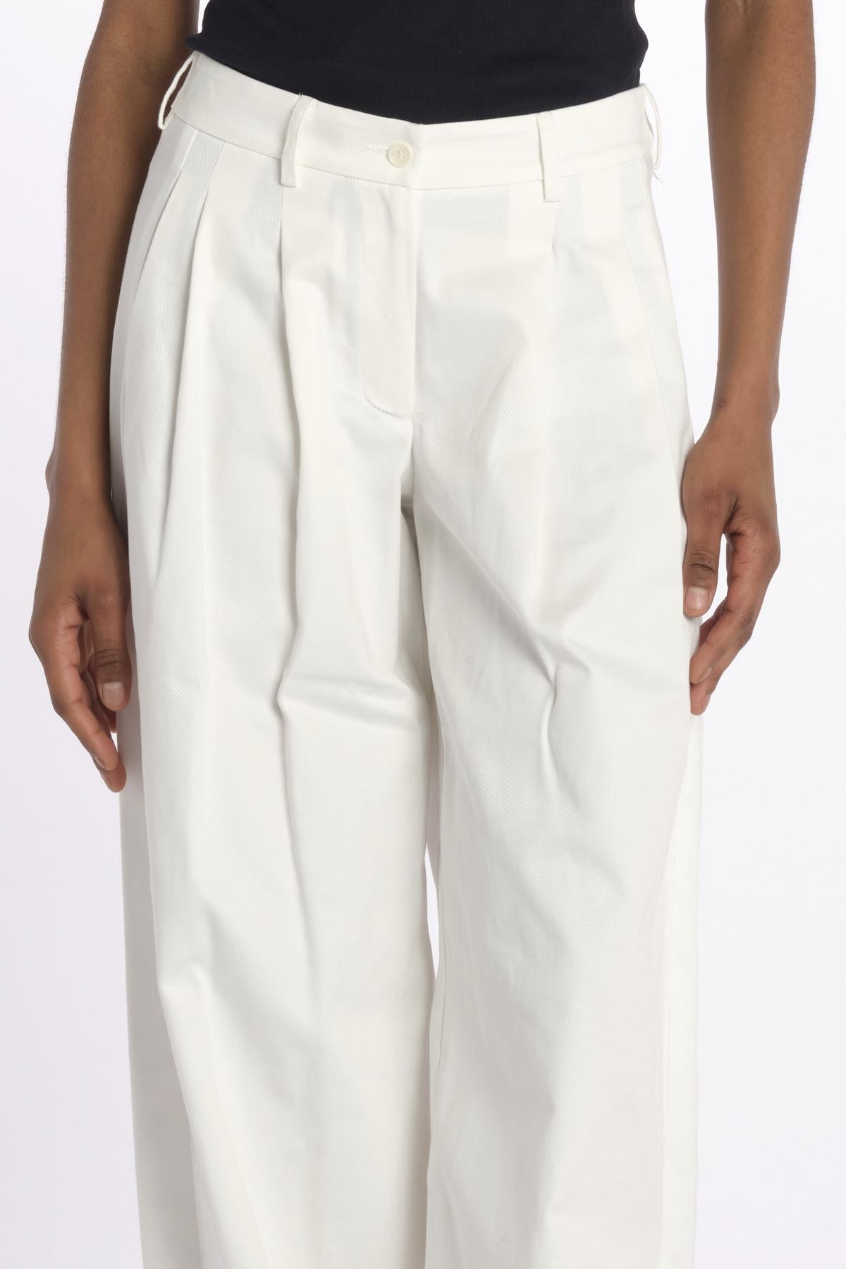 Pantaloni con pences KATHERINE PANT WHITE jejia