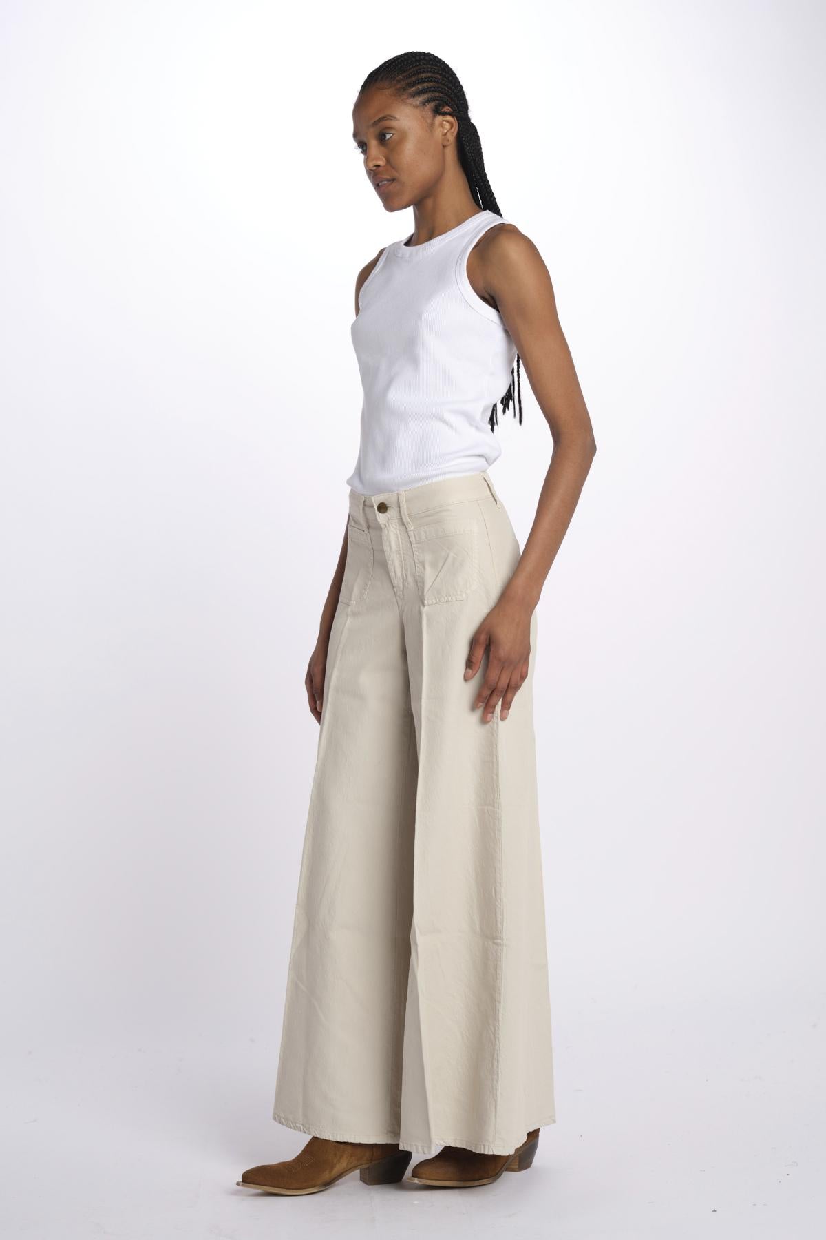Pantalone GRACE taschina misto lino zampa GRACE TMLS06 182 ps don't forget me